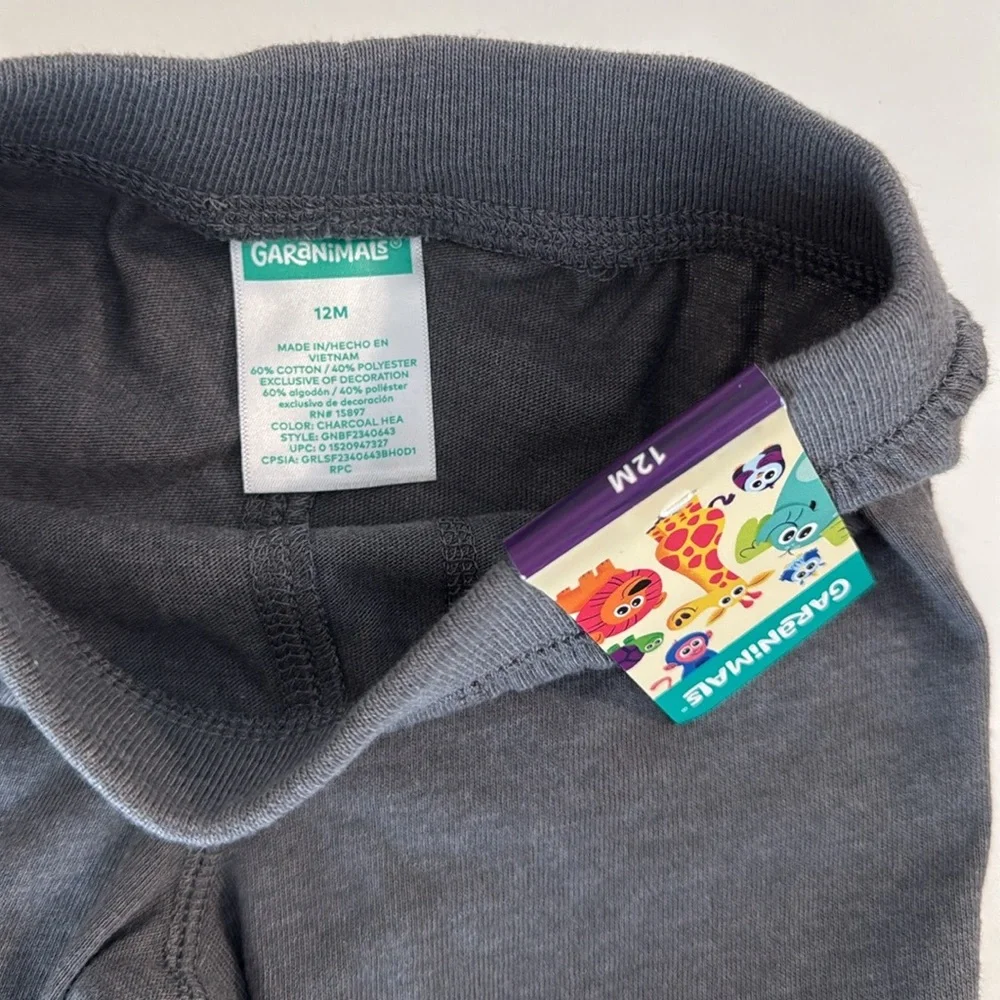 3/$15 🌸 Garanimals Pull On Jogger Baby Pants Charcoal Heather Gray 12m